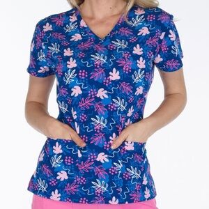 NWT Women’s XL Undersea Floral Scrubfinity PerformX Stretch Scrub Top